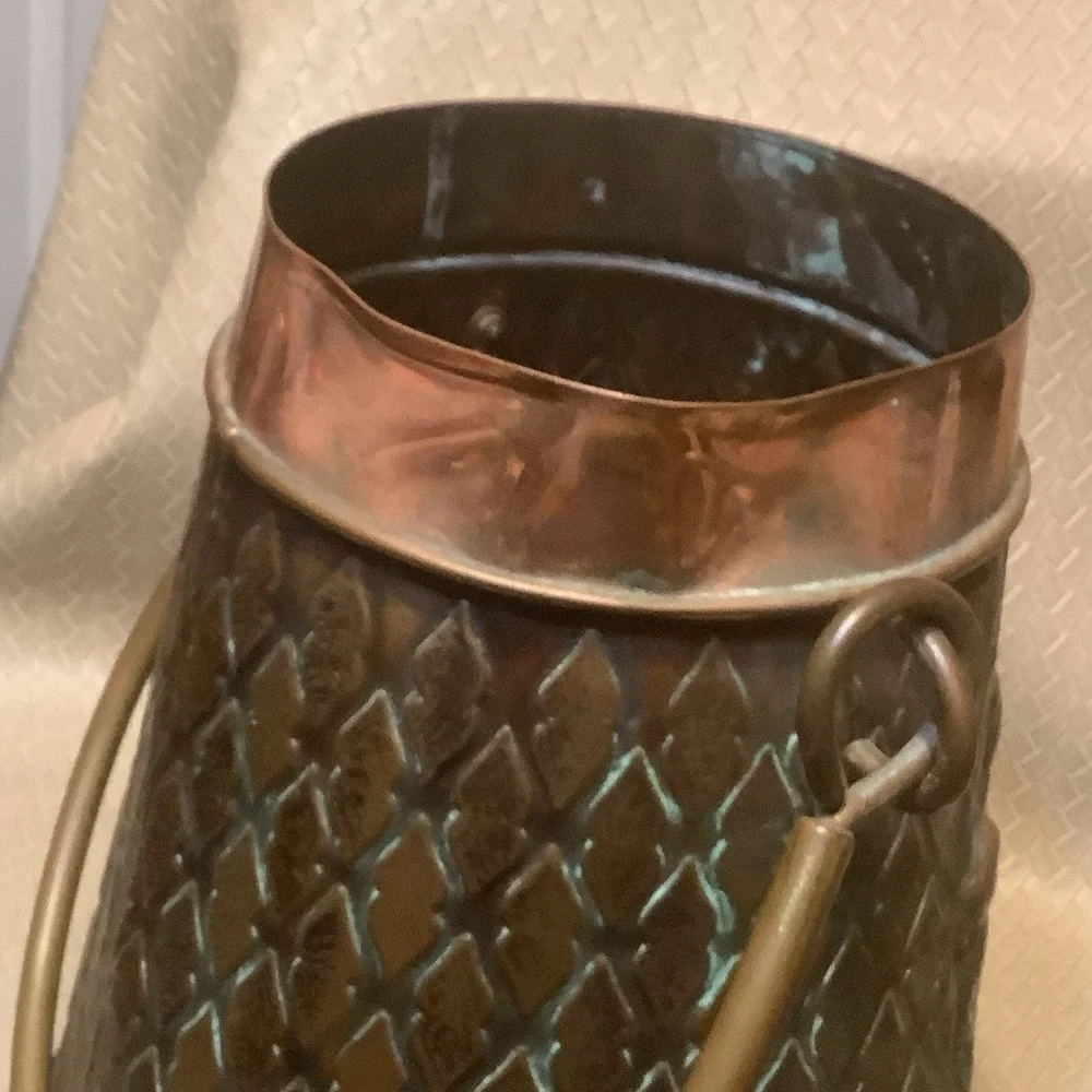 Holland Vintage Hammered Copper Coal Scuttle
